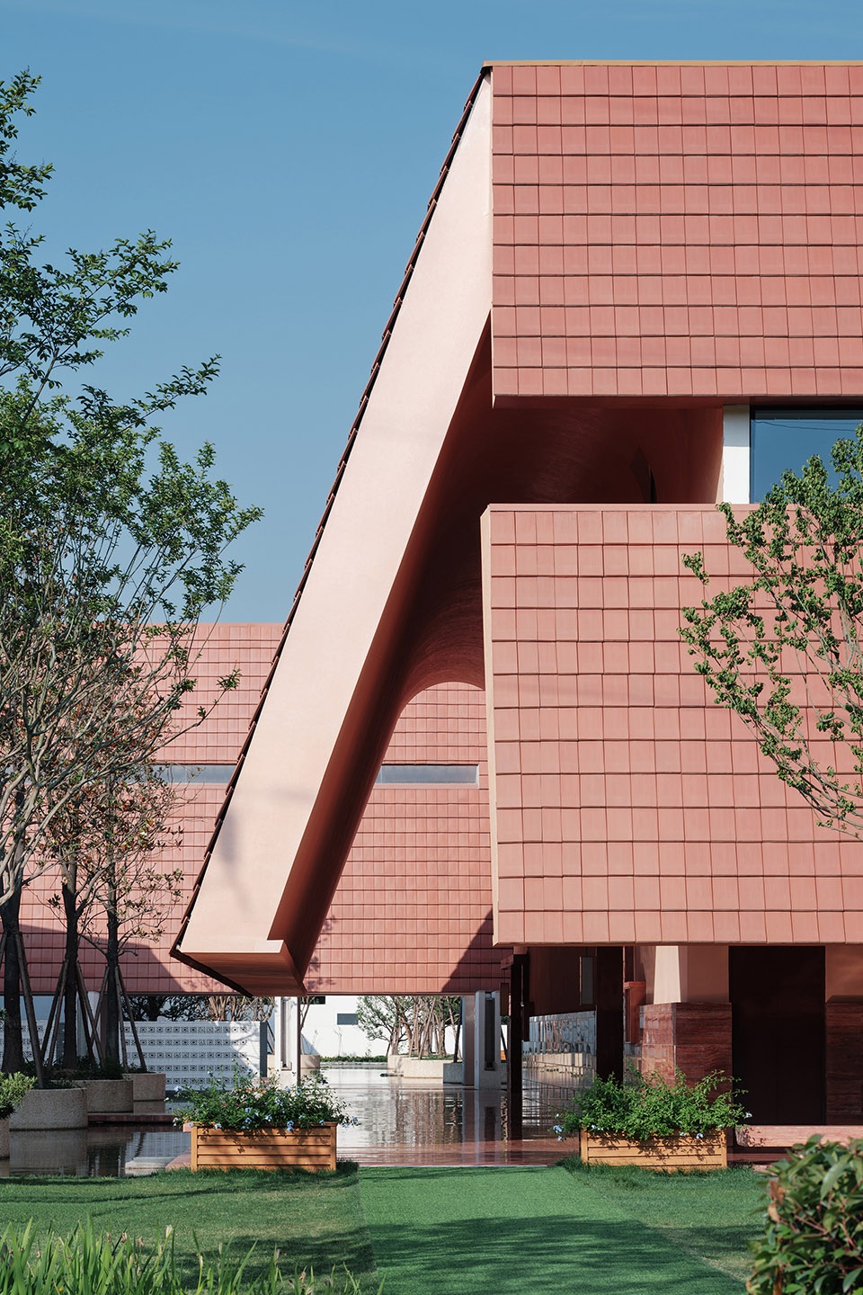 yongli red tile plaza by we arch