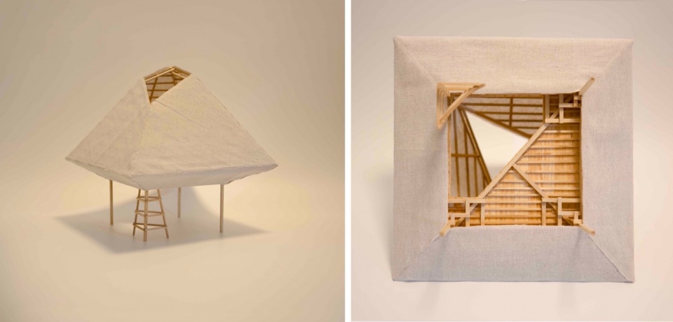Meditation Cabin A light paper cage by Meaningless Architecture e1z
