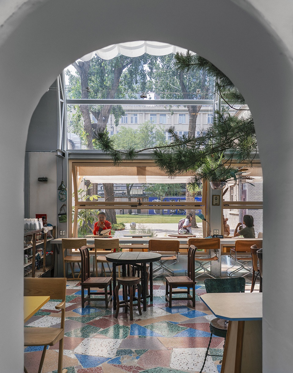 metal hands coffee youyi store by sa architects