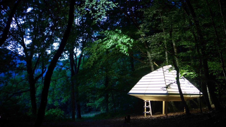 Meditation Cabin A light paper cage by Meaningless Architecture