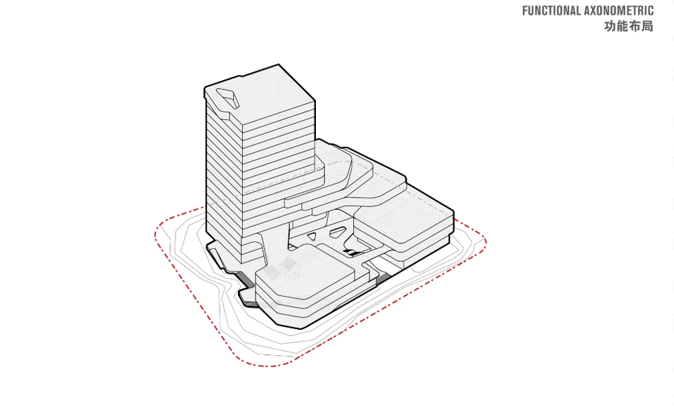 Crossboundaries Aimer Suzhou Headquarters Functional Axonometric 功能布局