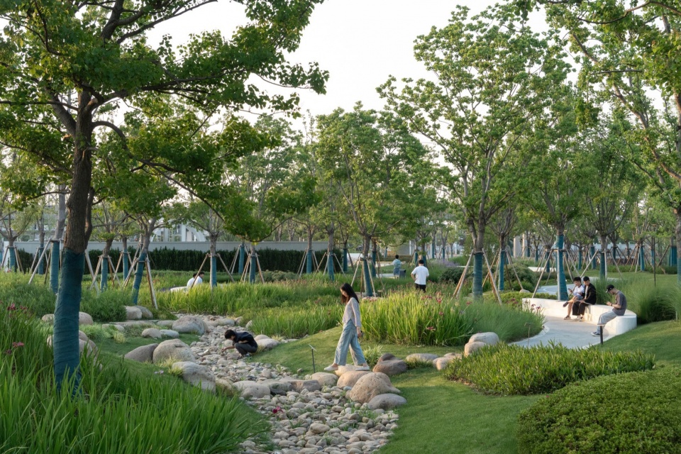 Landscape Design of Green Space on the East Side of Peiya South Road Jinze Town Shanghai by Landscape Design Department Shanghai United D...