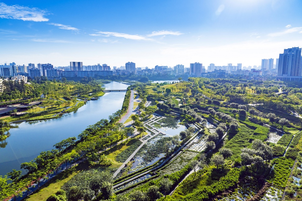 meishe river greenway and fengxiang park haikou china by turenscape