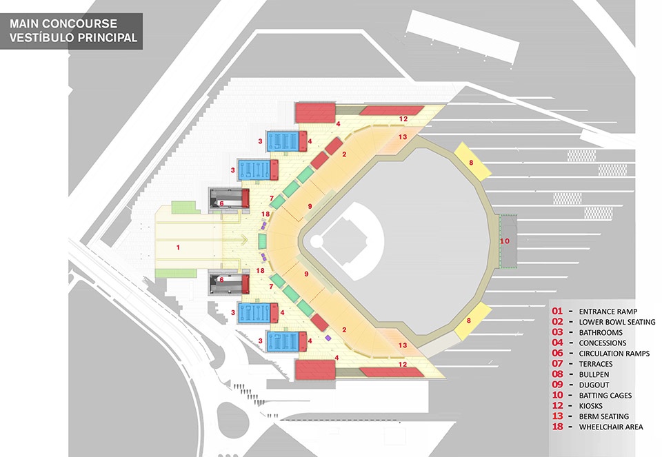 diablos rojos stadium by fgp atelier taller adg