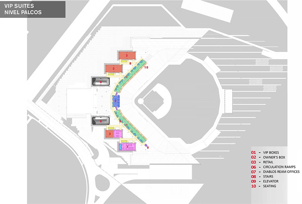 diablos rojos stadium by fgp atelier taller adg