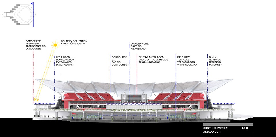 diablos rojos stadium by fgp atelier taller adg