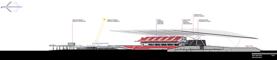 diablos rojos stadium by fgp atelier taller adg