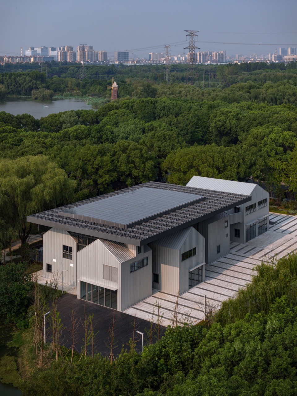 visitor center of kunshan urban ecological forest park by atelier archmixing