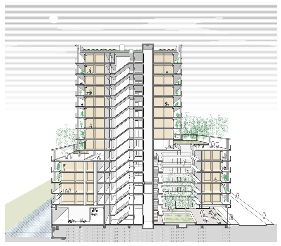 social housing complex de vrijheid amsterdam by atelier kempe thill architects and planners