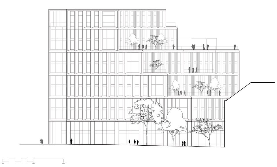 b one office building by cfmoller architects