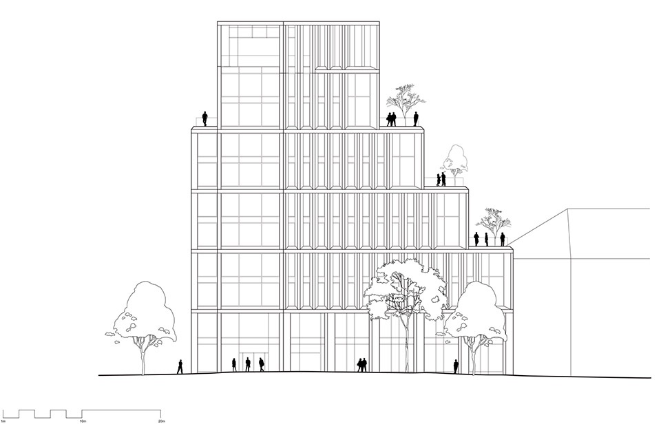 b one office building by cfmoller architects