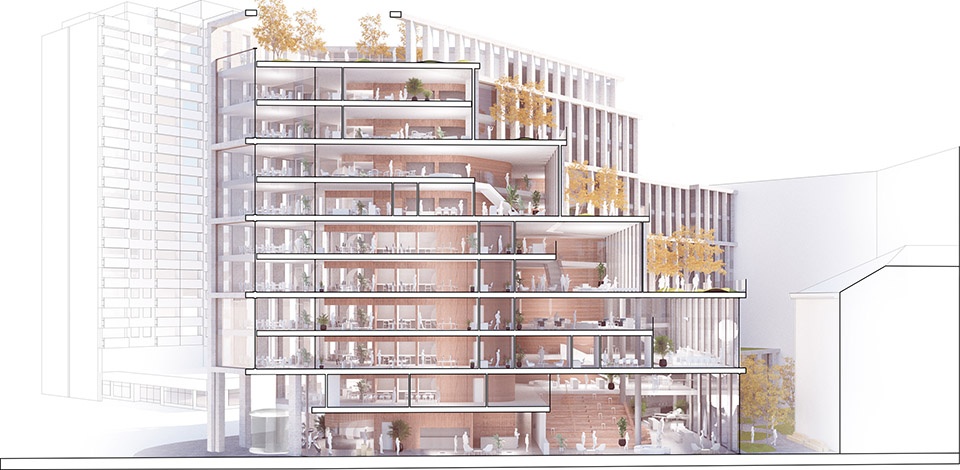 b one office building by cfmoller architects