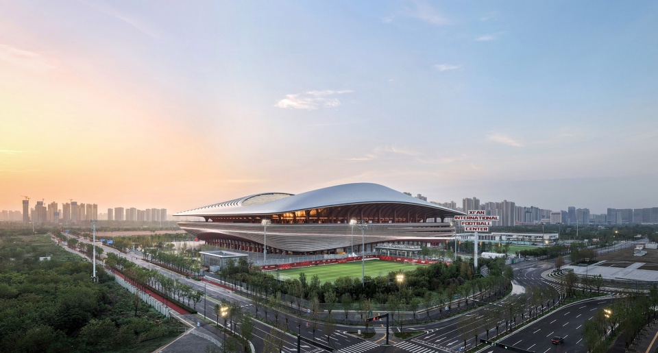 the new xian international football centre by zaha hadid architects