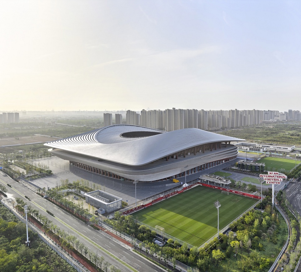 the new xian international football centre by zaha hadid architects