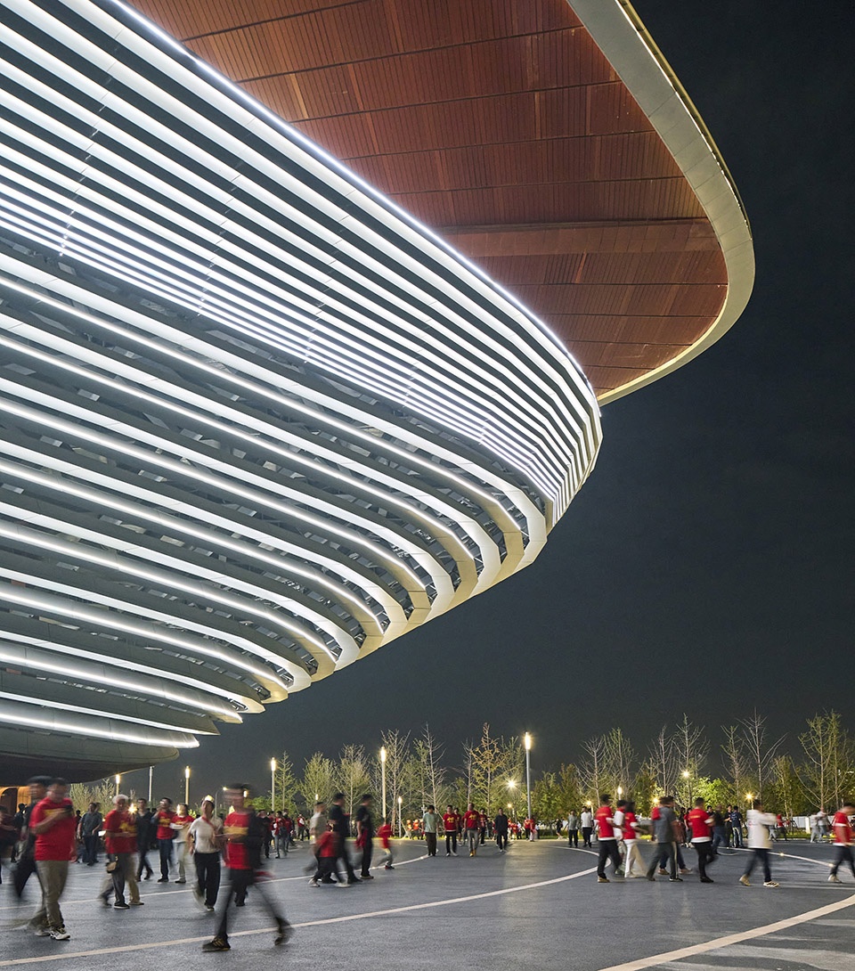the new xian international football centre by zaha hadid architects