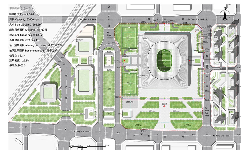the new xian international football centre by zaha hadid architects
