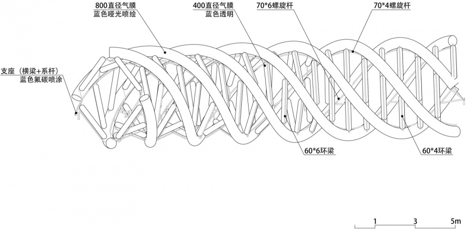 旋膜廊桥立面图©️众建筑