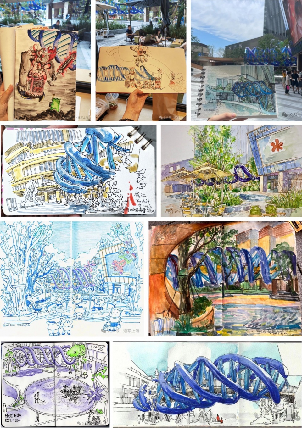 旋膜廊桥速写图©️速写上海