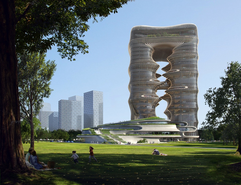 construction of the yidan center in shenzhen has topped out