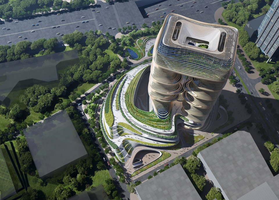 construction of the yidan center in shenzhen has topped out