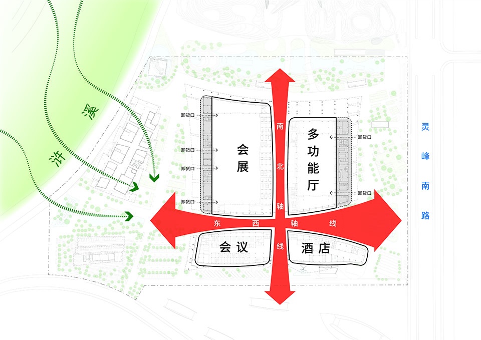 anji international convention and exhibtiion center by inernational frederic rolland architecture tus design group