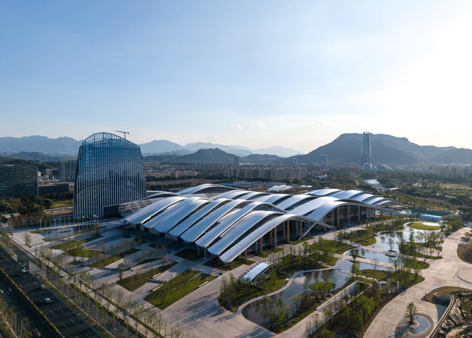 anji international convention and exhibtiion center by inernational frederic rolland architecture tus design group