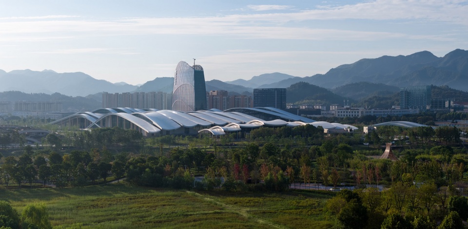 anji international convention and exhibtiion center by inernational frederic rolland architecture tus design group