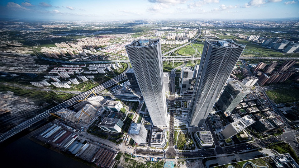 Zhangjiang Science Gate Twin Towers by Gensler