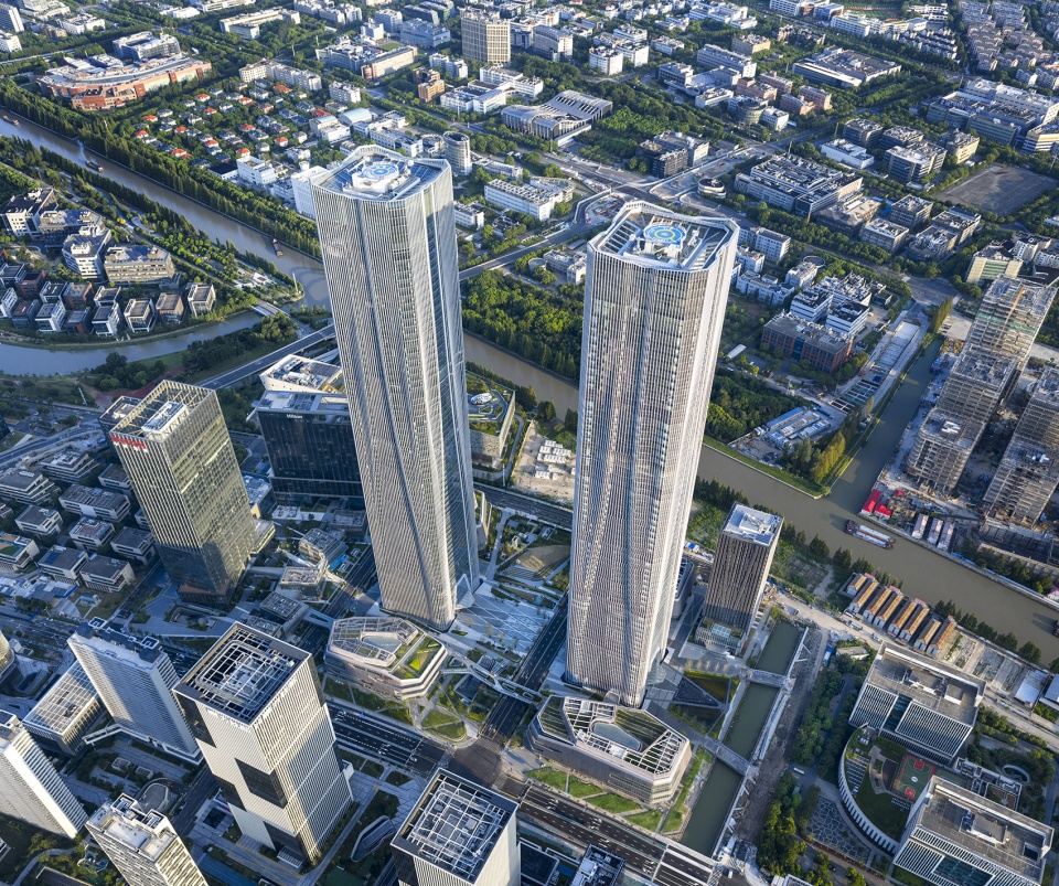 Zhangjiang Science Gate Twin Towers by Gensler