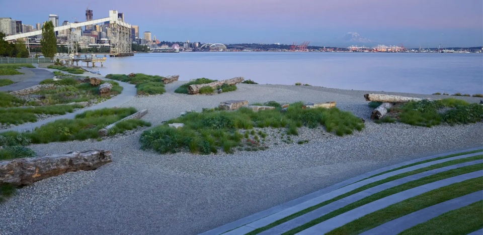 2025 asla general design award of honor the beach at elliott bay surfacedesign inc