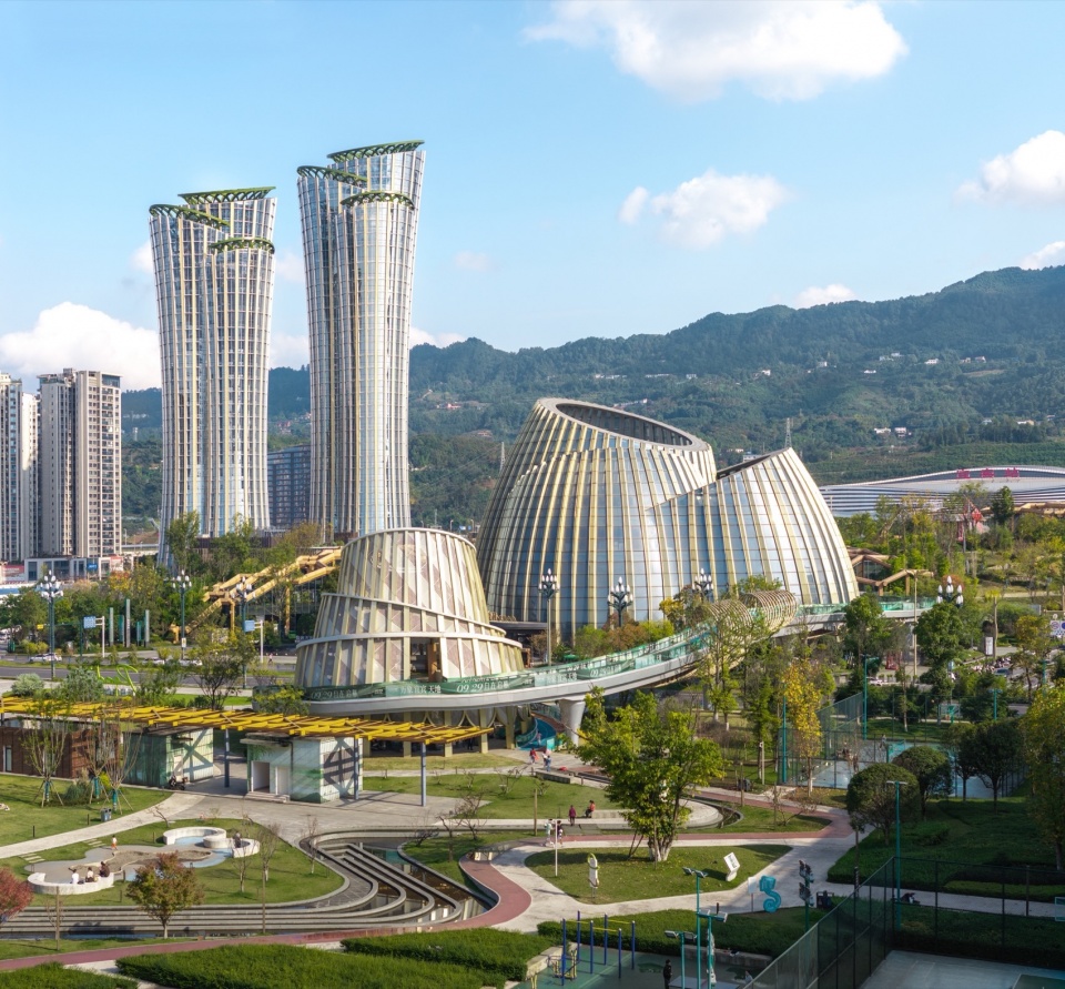 Yibin High Speed Railway Station Gateway Development in Sichuan Province by Pelli Clarke Partners
