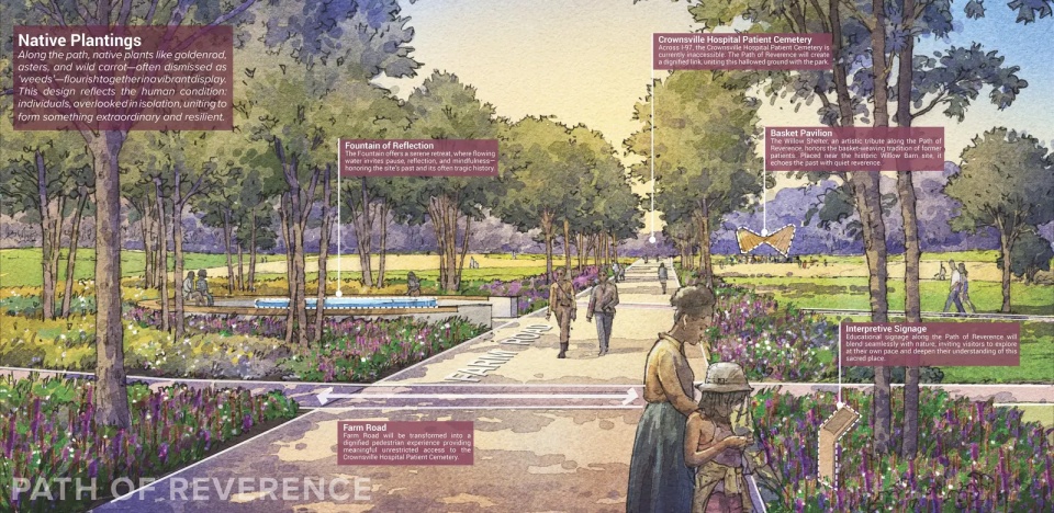2025 asla analysis and planning award of excellence crownsville hospital memorial park design collective inc carmichael associates