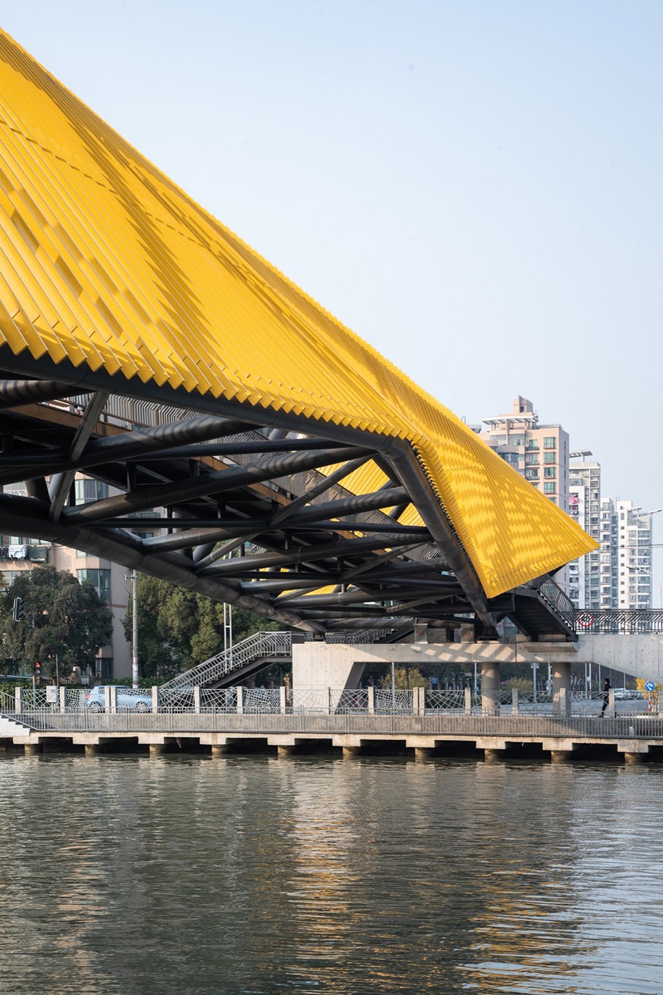 Tassel Bridge Pedestrian Bridge on the North Side of Nanqing Garden Qingpu by Atelier Z temp architects