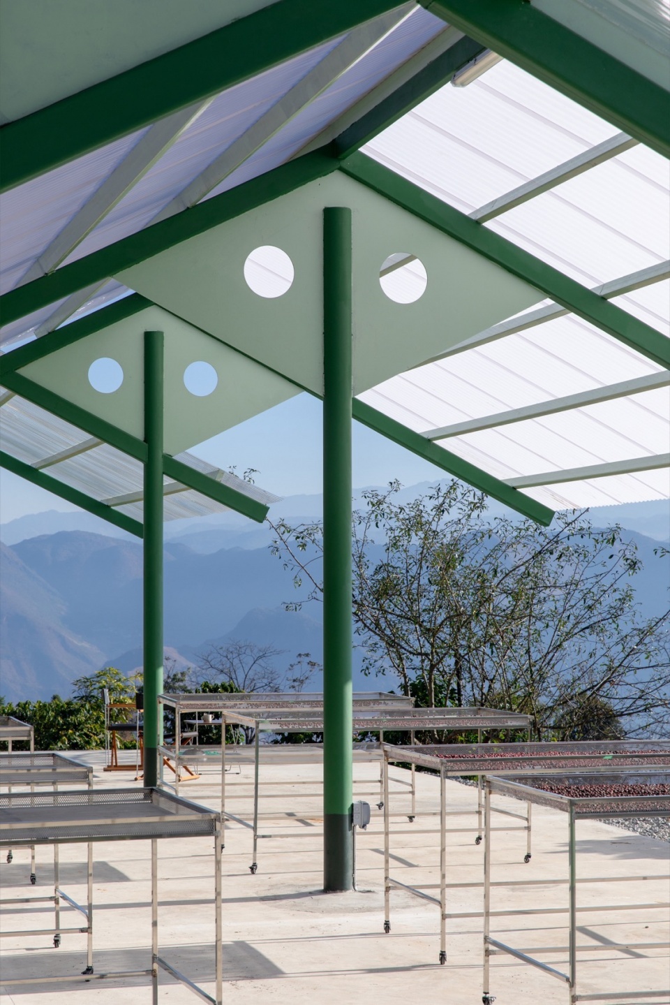 terraweave estate tiantian coffee drying yard in baoshan yunnan by edge architects