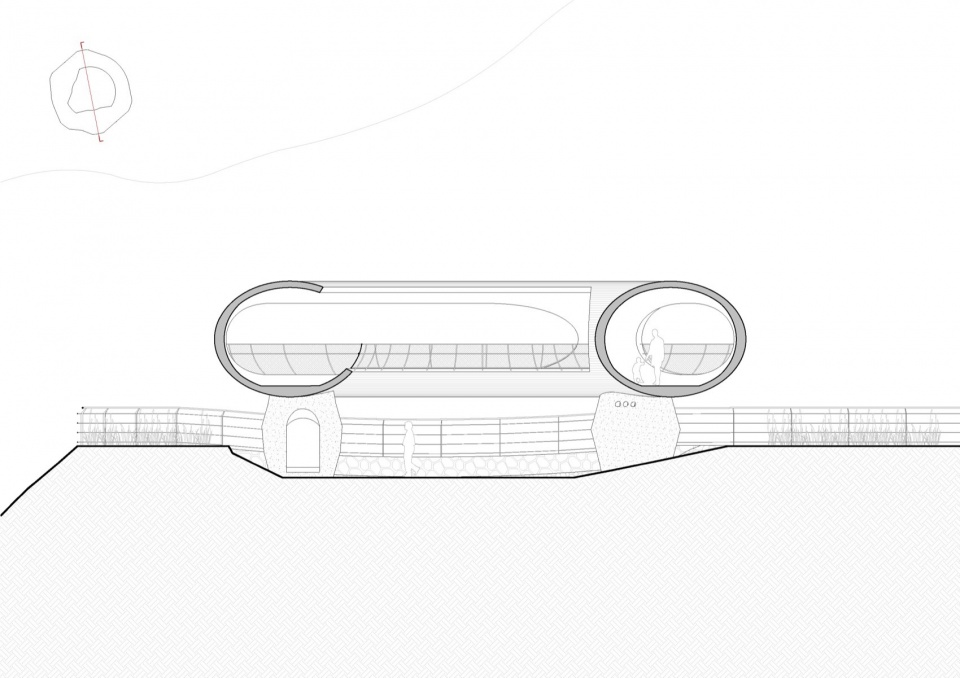 resting loop with views a creekside pavilion among hills by hcch studio