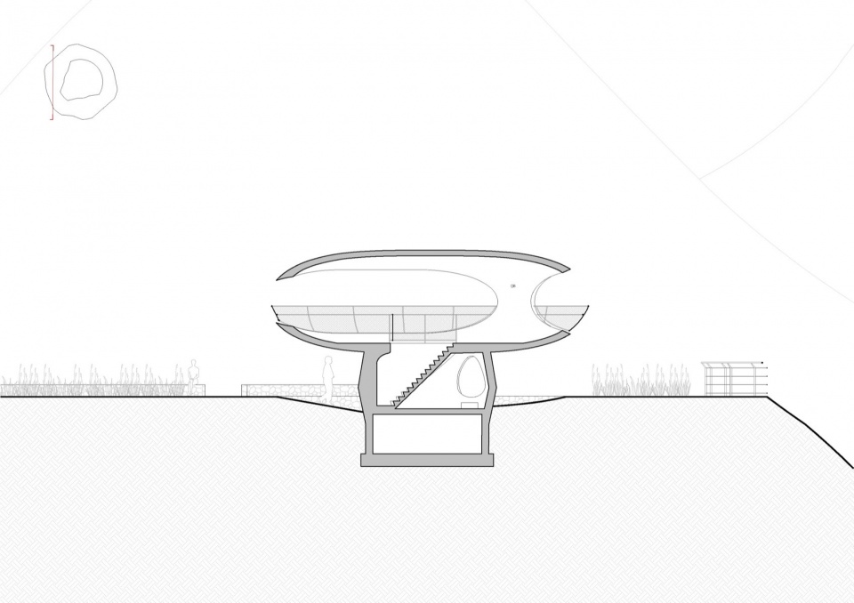resting loop with views a creekside pavilion among hills by hcch studio