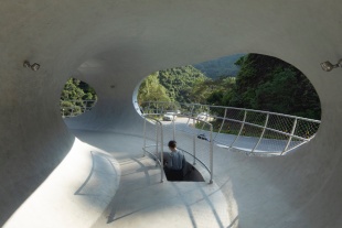 resting loop with views a creekside pavilion among hills by hcch studio