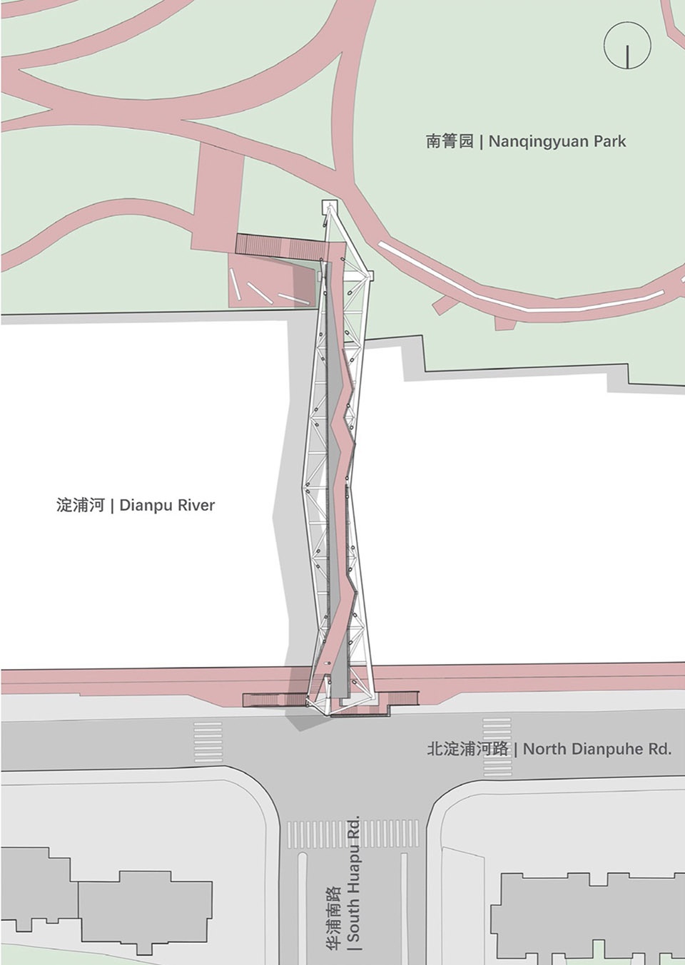 Tassel Bridge Pedestrian Bridge on the North Side of Nanqing Garden Qingpu by Atelier Z temp architects