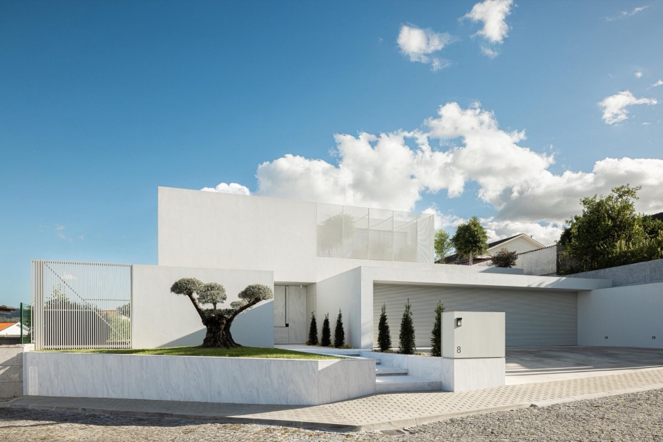 Minimalist White House by Arquitetura501