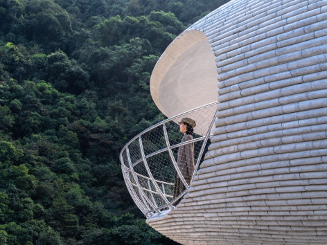 resting loop with views a creekside pavilion among hills by hcch studio