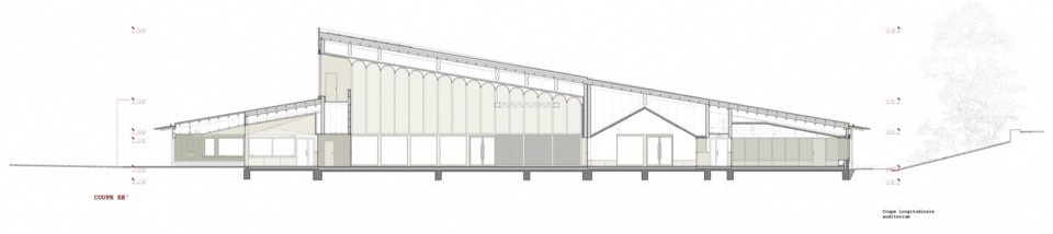 Longitudinal section © Link architectes