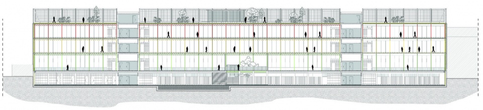 Longitudinal Section © BALANCE Architettura