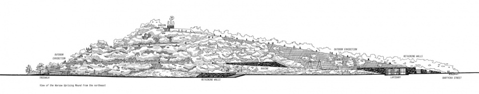 Northeast elevation of The Warsaw Uprising Mound © Archigrest