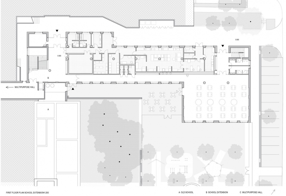 FIRST FLOOR PLAN SCHOOL © BAKYTA architekti