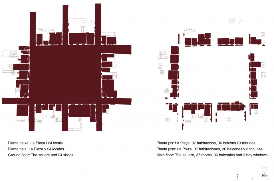 Ground floor and main floor of the square © Un Parell dArquitectes