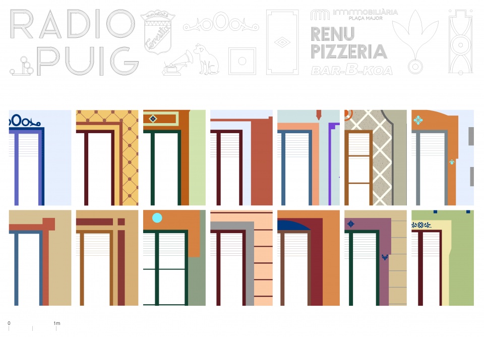 Signage and chromatic combinations of the facades © Un Parell dArquitectes