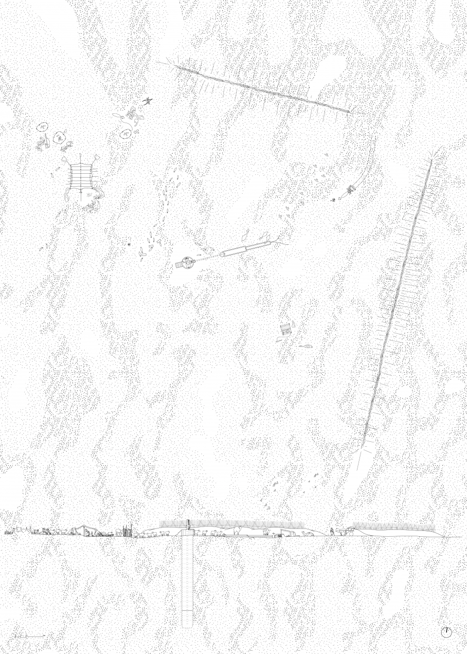 Plan and elevation of the project 1 200 © Collective Bled el Abar