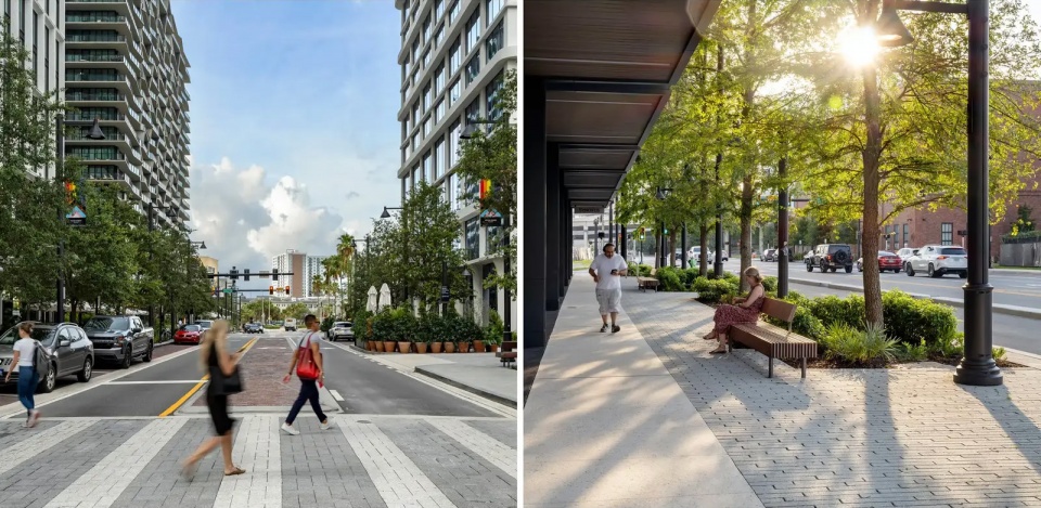 2025 asla urban design award of honor water street tampas continuous canopy reed hilderbrand