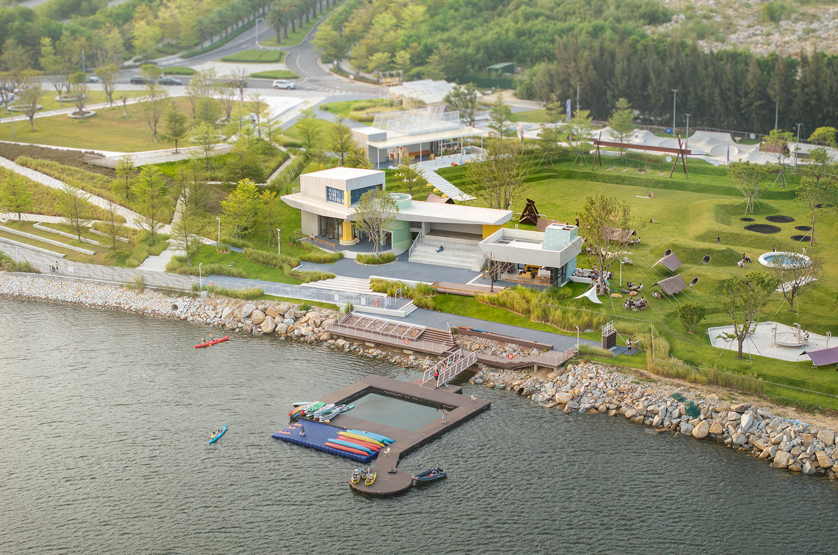Sports Support Buildings on Double Happiness Island
