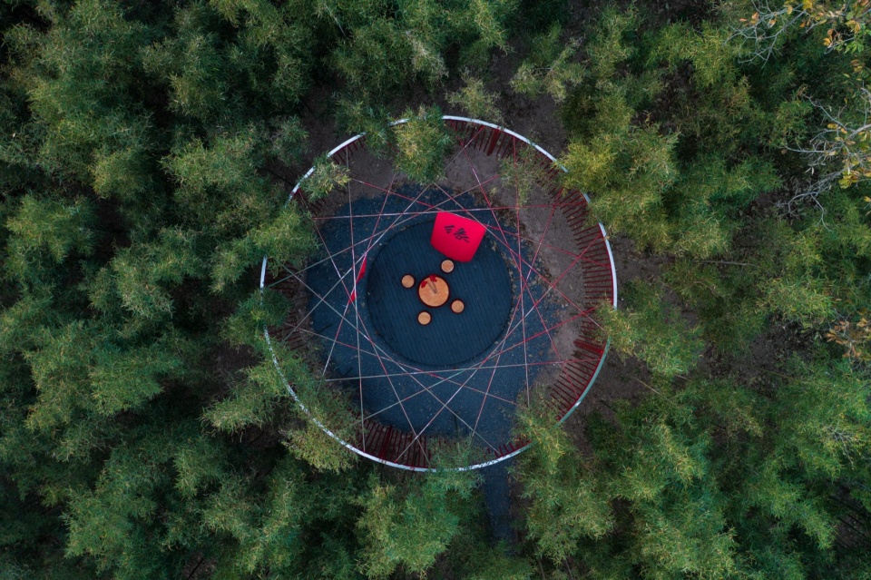 chestnut grove courtyard at the foot of gaofeng chansi monastery by parallect design